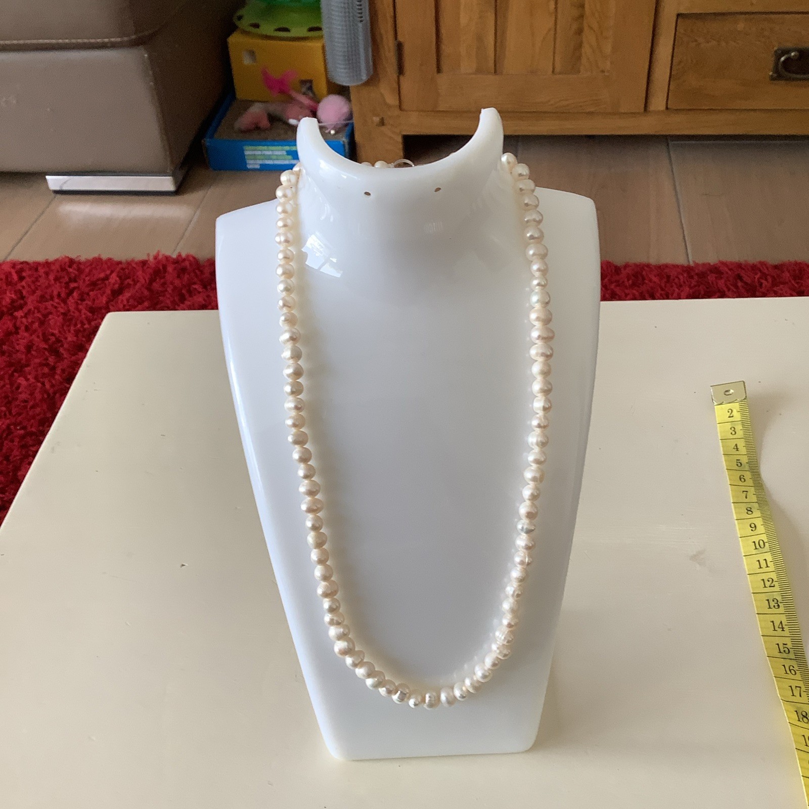 Pearl Necklace Real Baroque Cultured Freshwater Pearls Silver Lobster Clasp