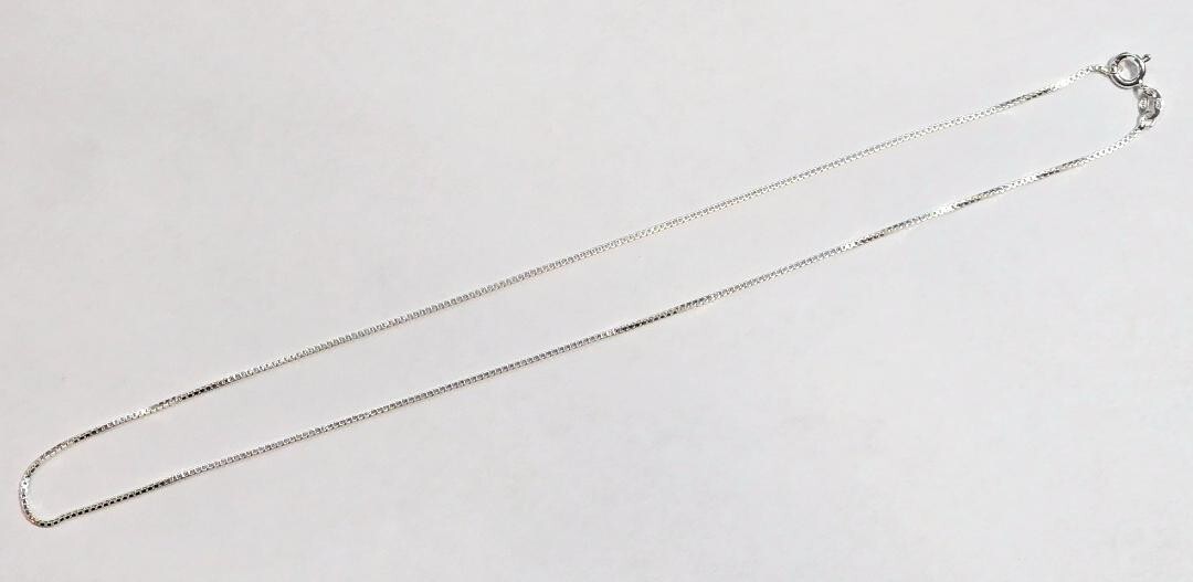 Box Chain 20 inches Long 925 Sterling Silver 1mm Thick made in Italy