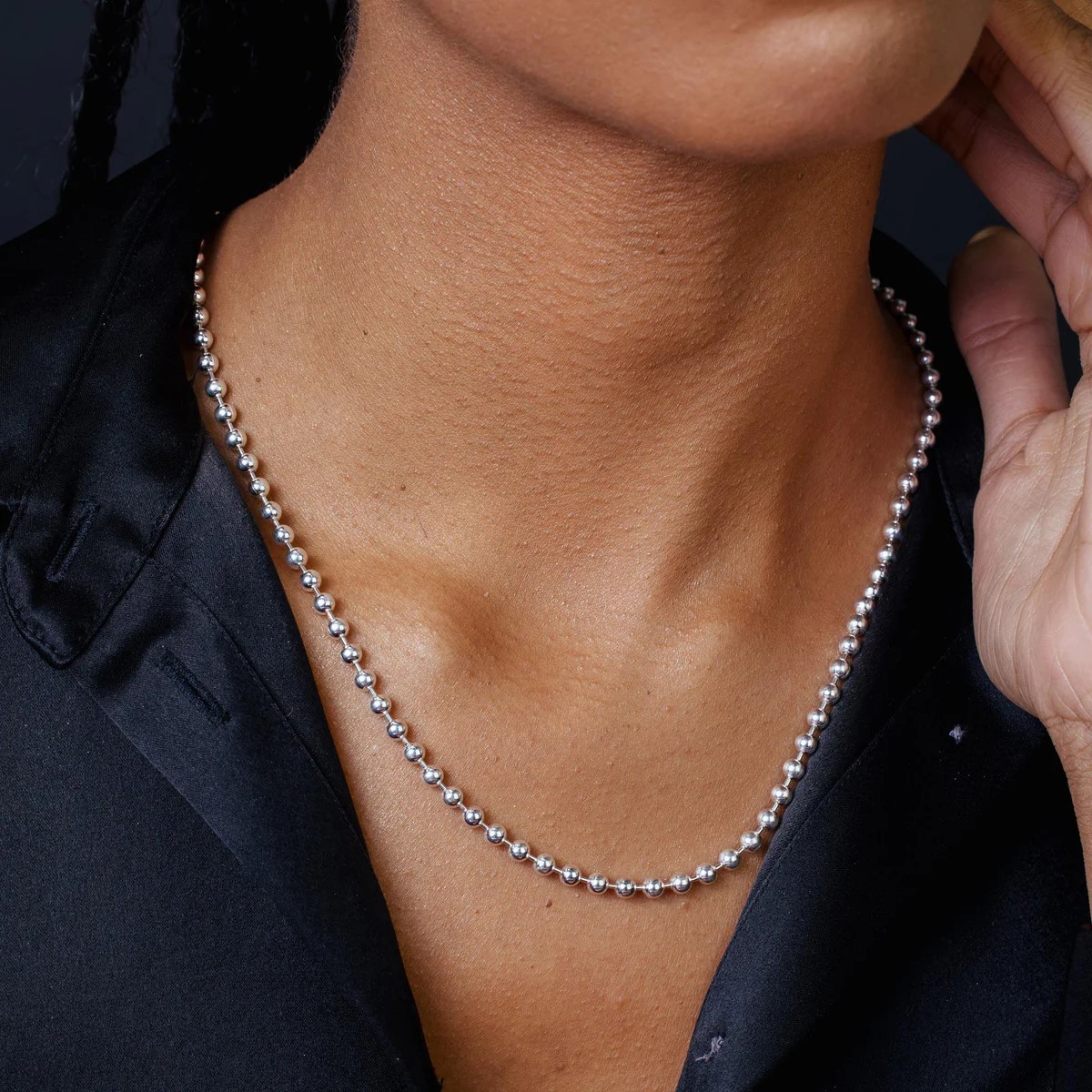 .925 Sterling Silver Bead Ball Chain 1.2mm-6mm Necklace 16″-30″