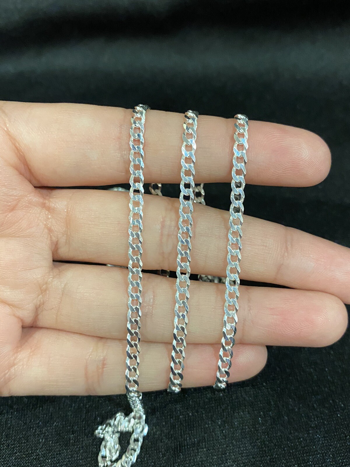 925 Sterling Silver Curb Cuban Link Chain Necklace 16 18 20 22 24 26 28 30