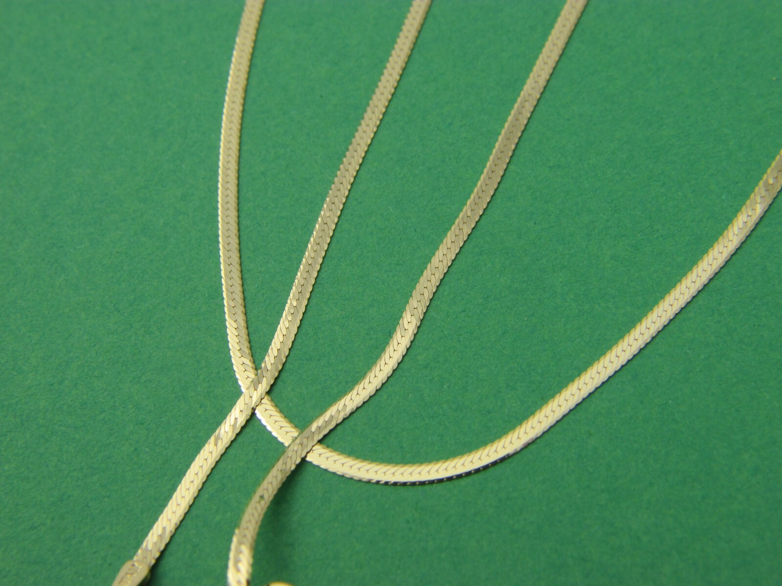solid 10k gold herringbone necklace Real 10kt gold Italian Necklace