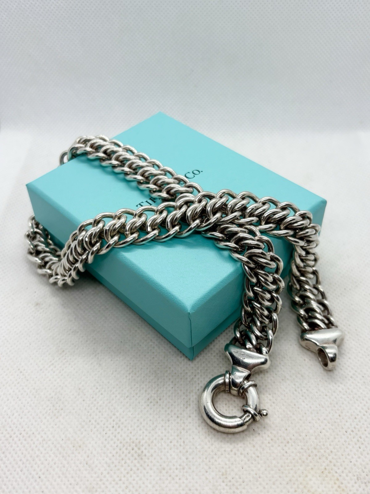 Vintage Tiffany & Co Sterling Silver Men’s Thick Chain Necklace 16” 87.9g