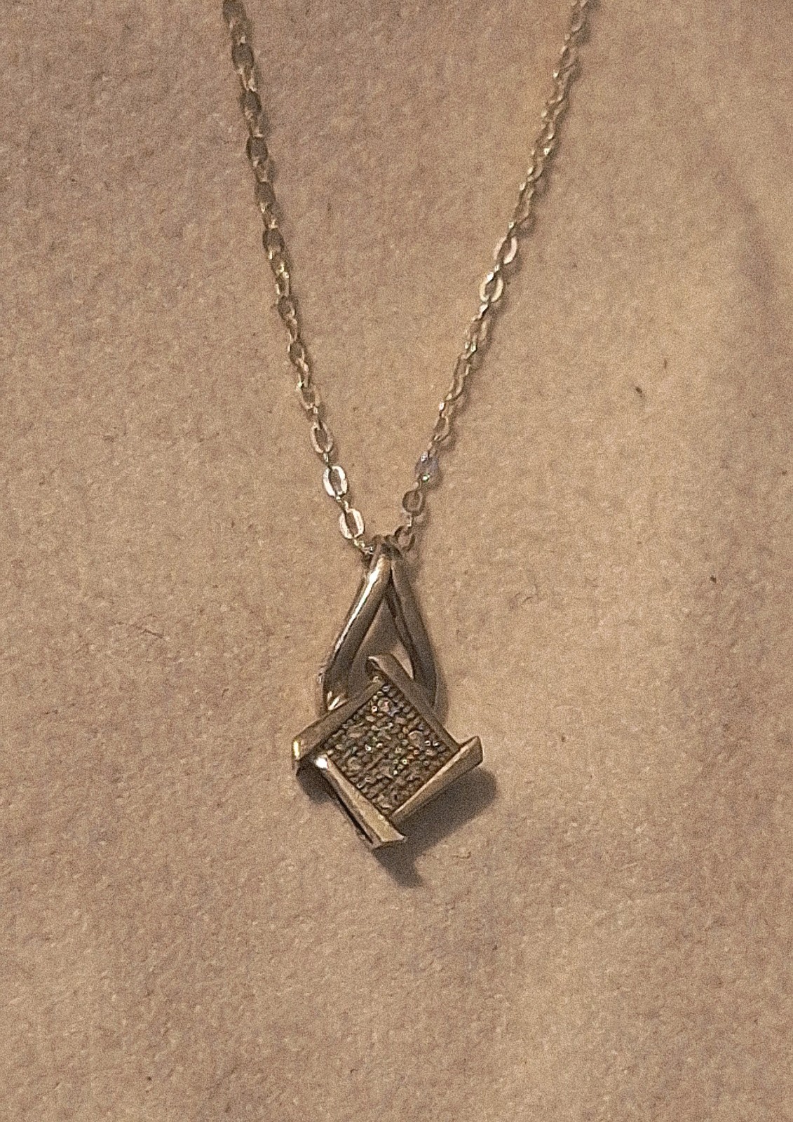 Dainty Diamond, Silver Necklace