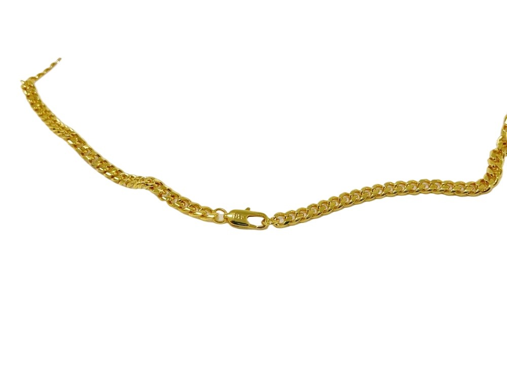 18K Yellow Gold 4mm Solid Curb Miami Cuban Chain Link Mens Womens Necklace 20″