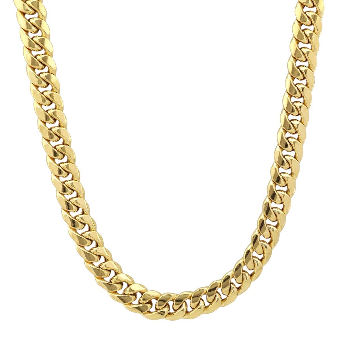 Real 14k Pure Yellow Gold Chain Necklace 24″ Miami Cuban Link 7mm Mens