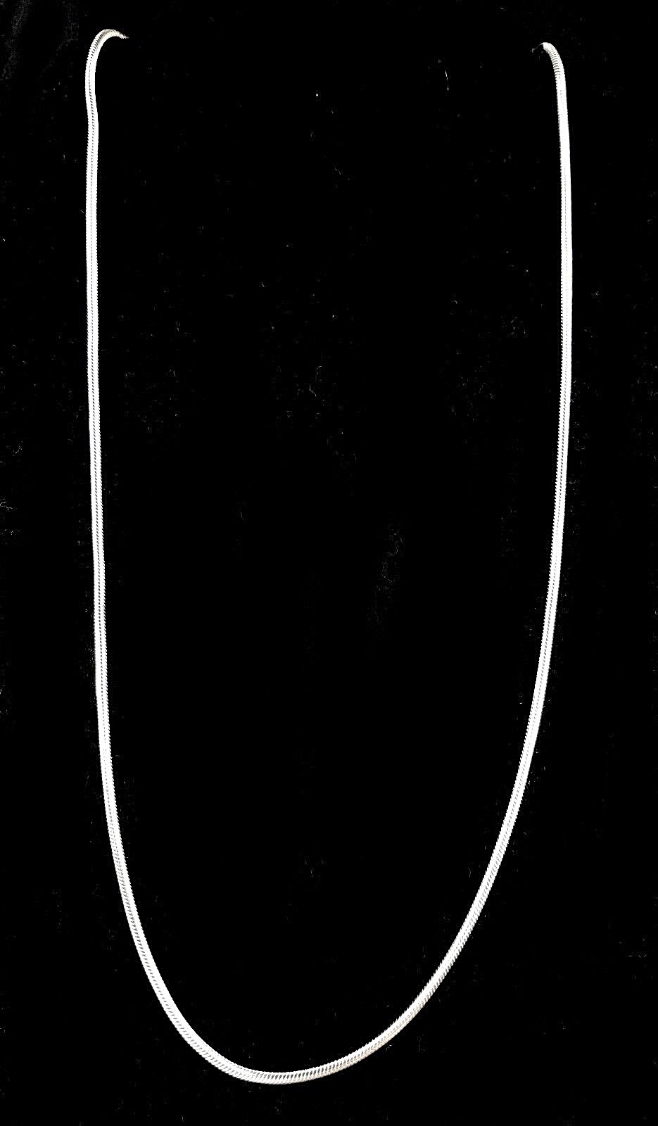 2MM Solid 925 Sterling Silver Italian ROUND SNAKE Chain Necklace Made In Italy