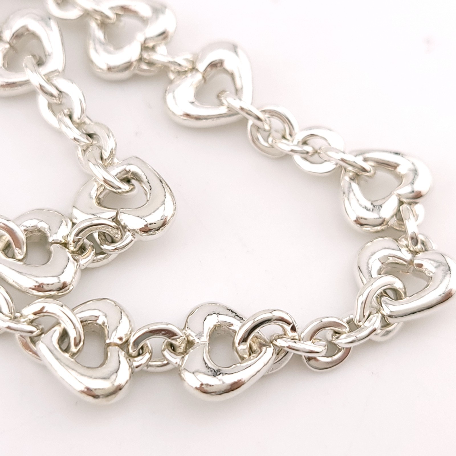 New Birks & Mayors Sterling Silver Heart Chain Link 32″ in Necklace 72 Grams