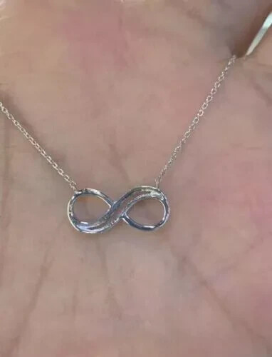 0.20Ct Lab Created Diamond Round Infinity Pendant 14k White Gold Silver Plated