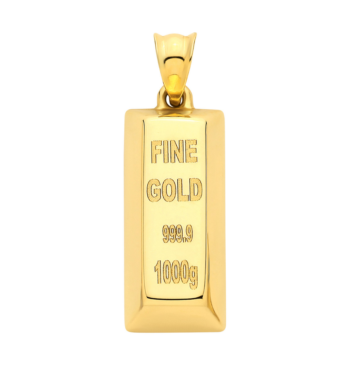 9ct Yellow Gold Bar Hollow Pendant – Free UK Shipping Unisex