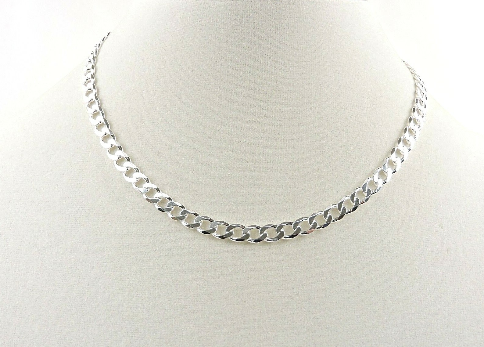 Sterling Silver 6 mm Curb Necklace 16″ – 30″ – Free Gift Packaging