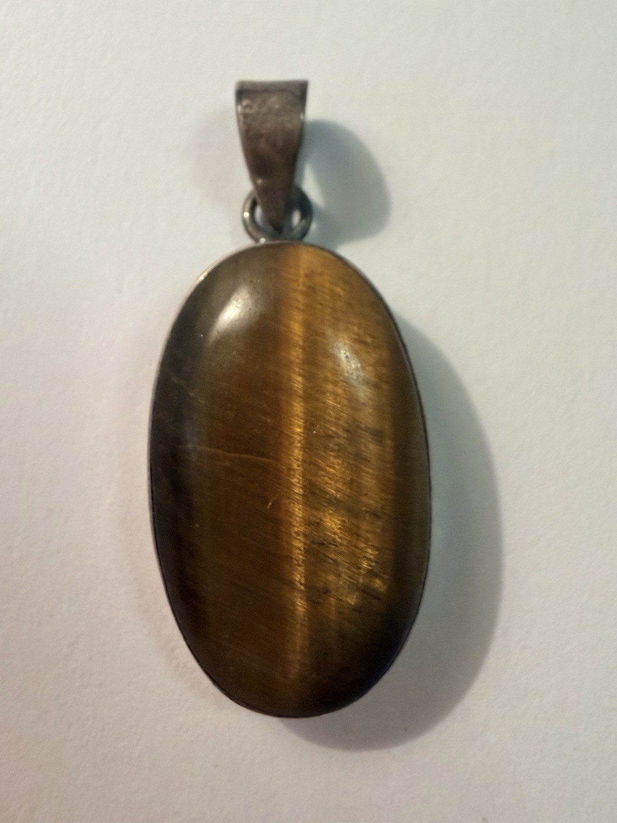 Tiger’s Eye Pendant Sterling Silver Vintage