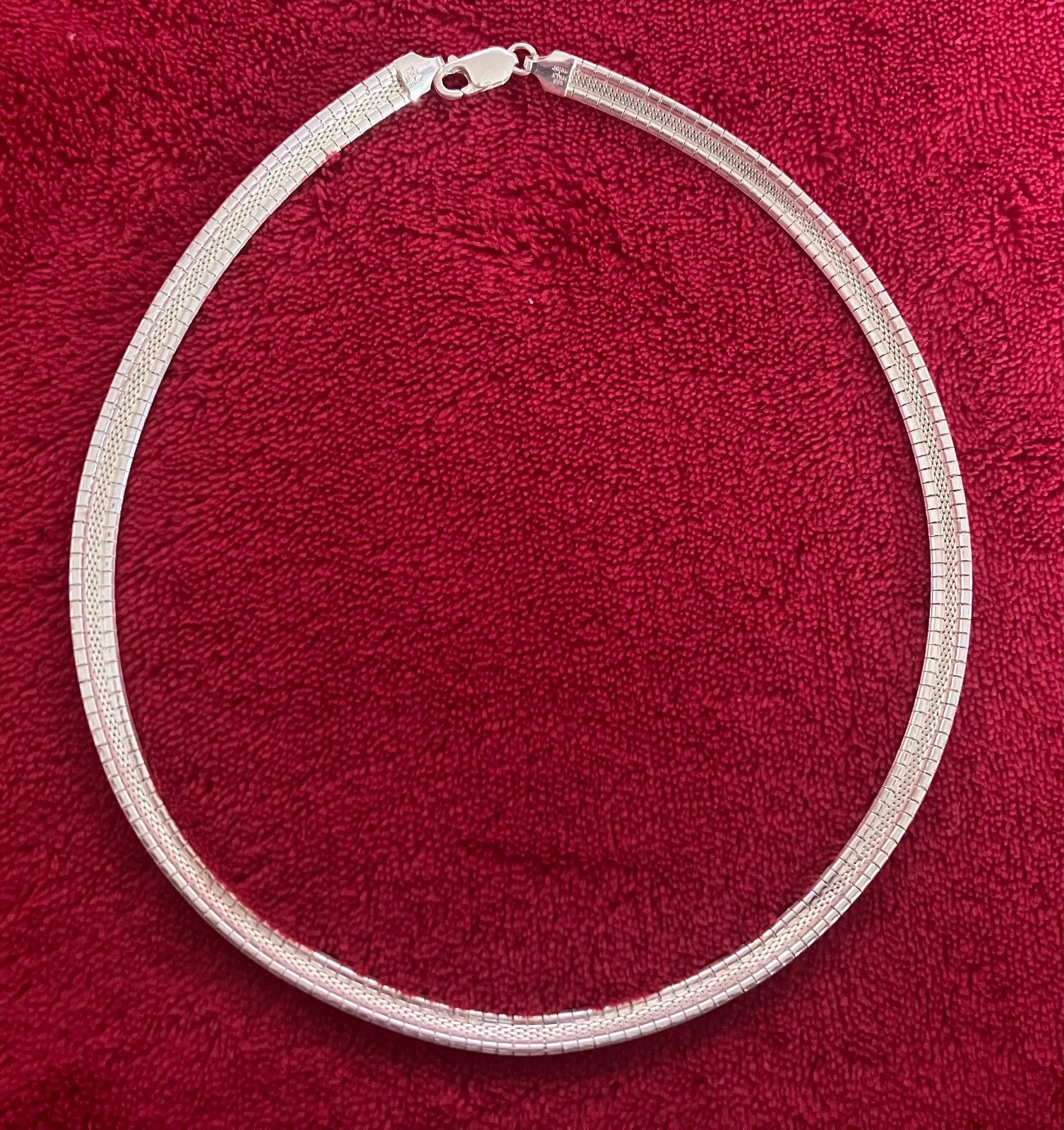 MILOR FLAT SNAKE STERLING SILVER NECKLACE 16″ Italy ** More DESIGNER items MG