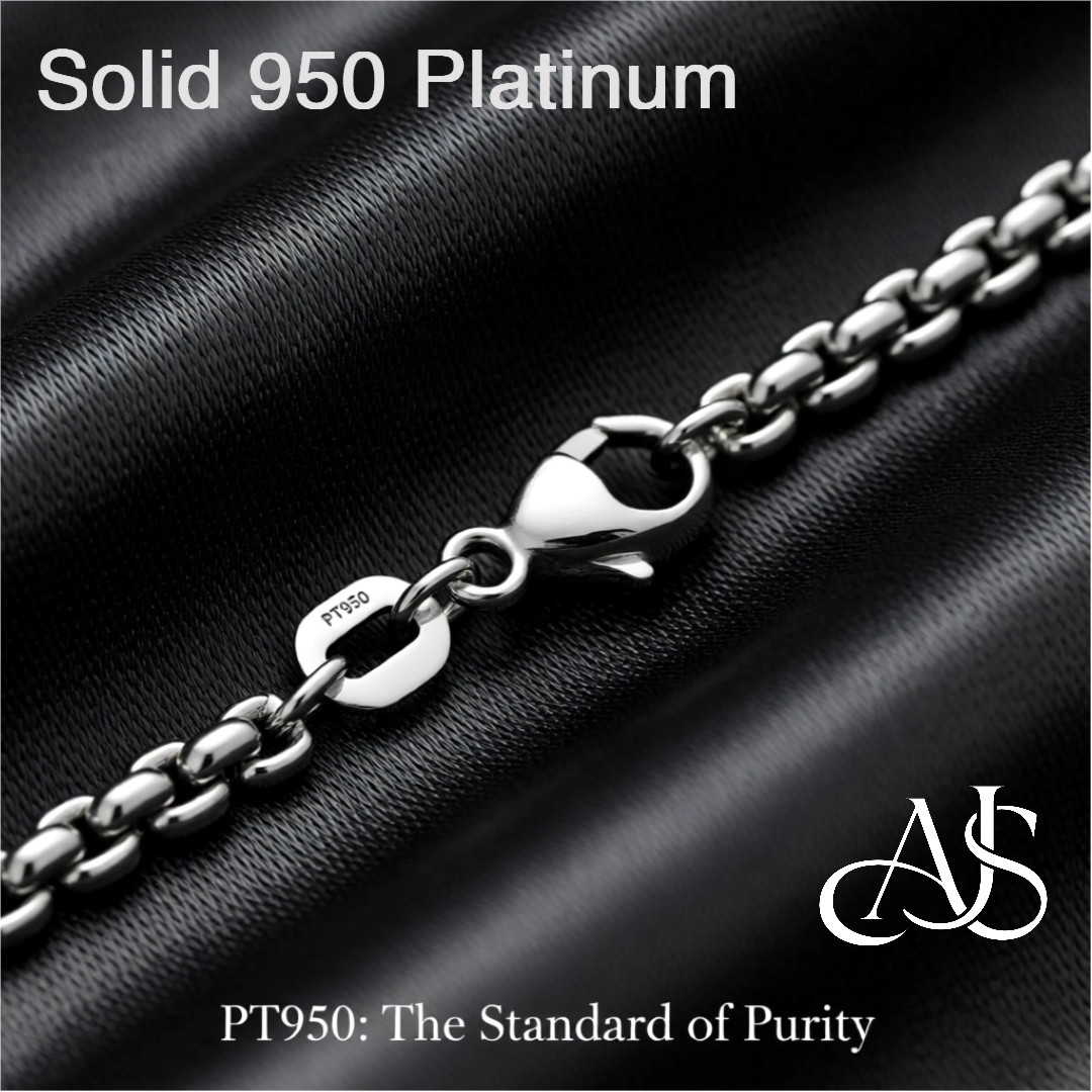 Round Box 950 Platinum Chain Necklace Widths 1.6mm, 2.7mm, and 3.2mm