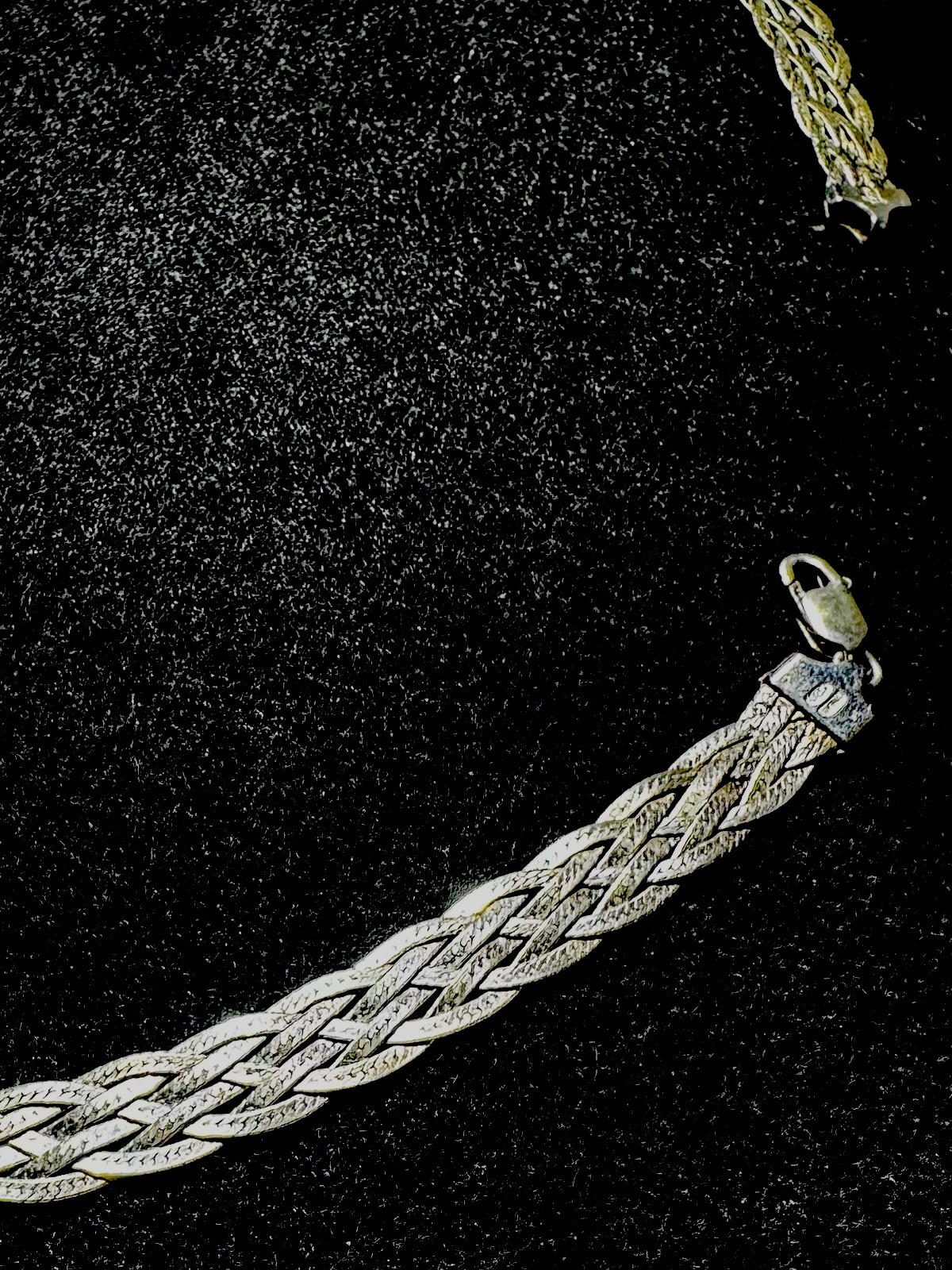 VINTAGE ITALY (925) Sterling Silver 18” FLAT BRAIDED WEAVE Necklace NEW 13.71g