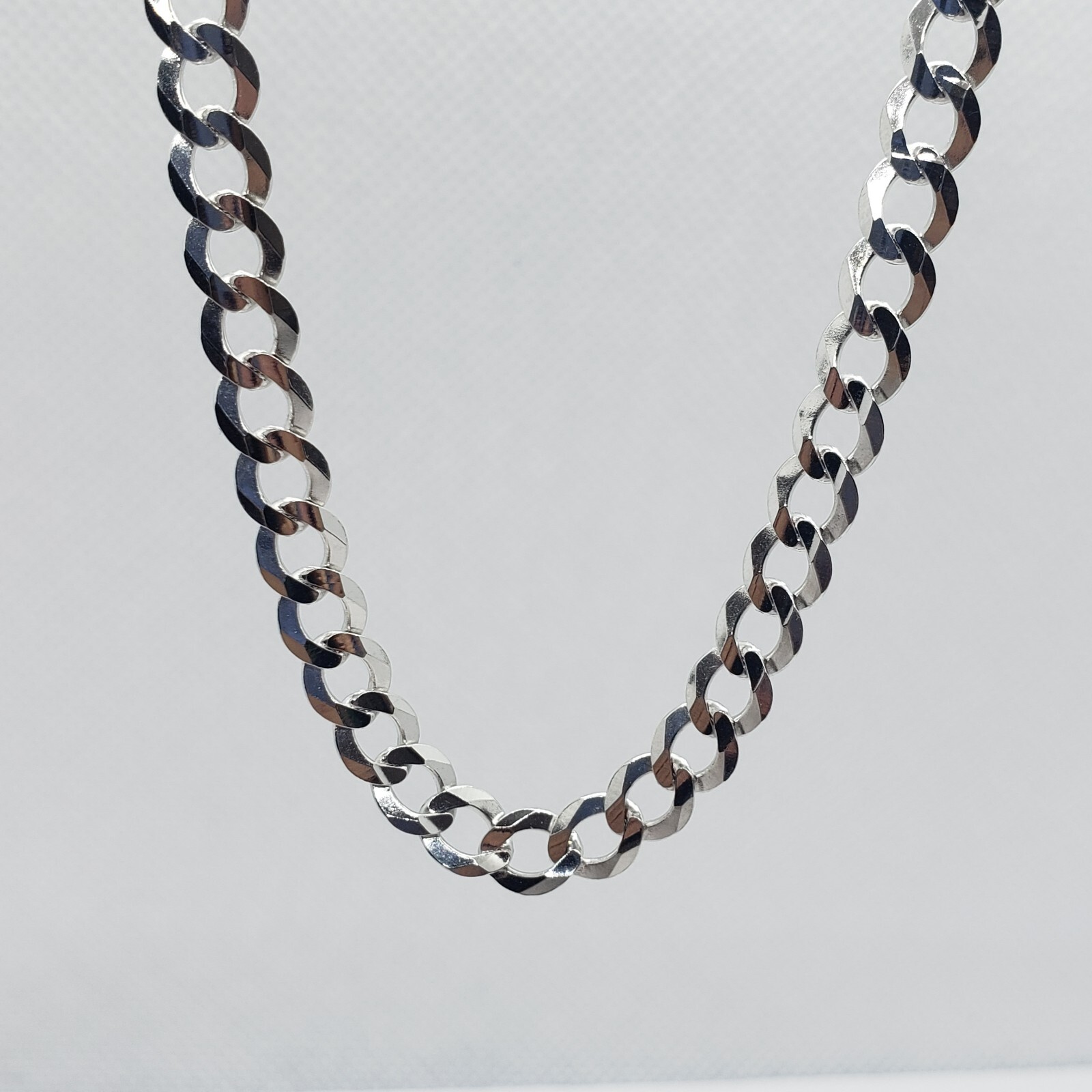 10K White Gold Solid Cuban Link Chain Curb Necklace Bracelet 4mm Size 7″~30″