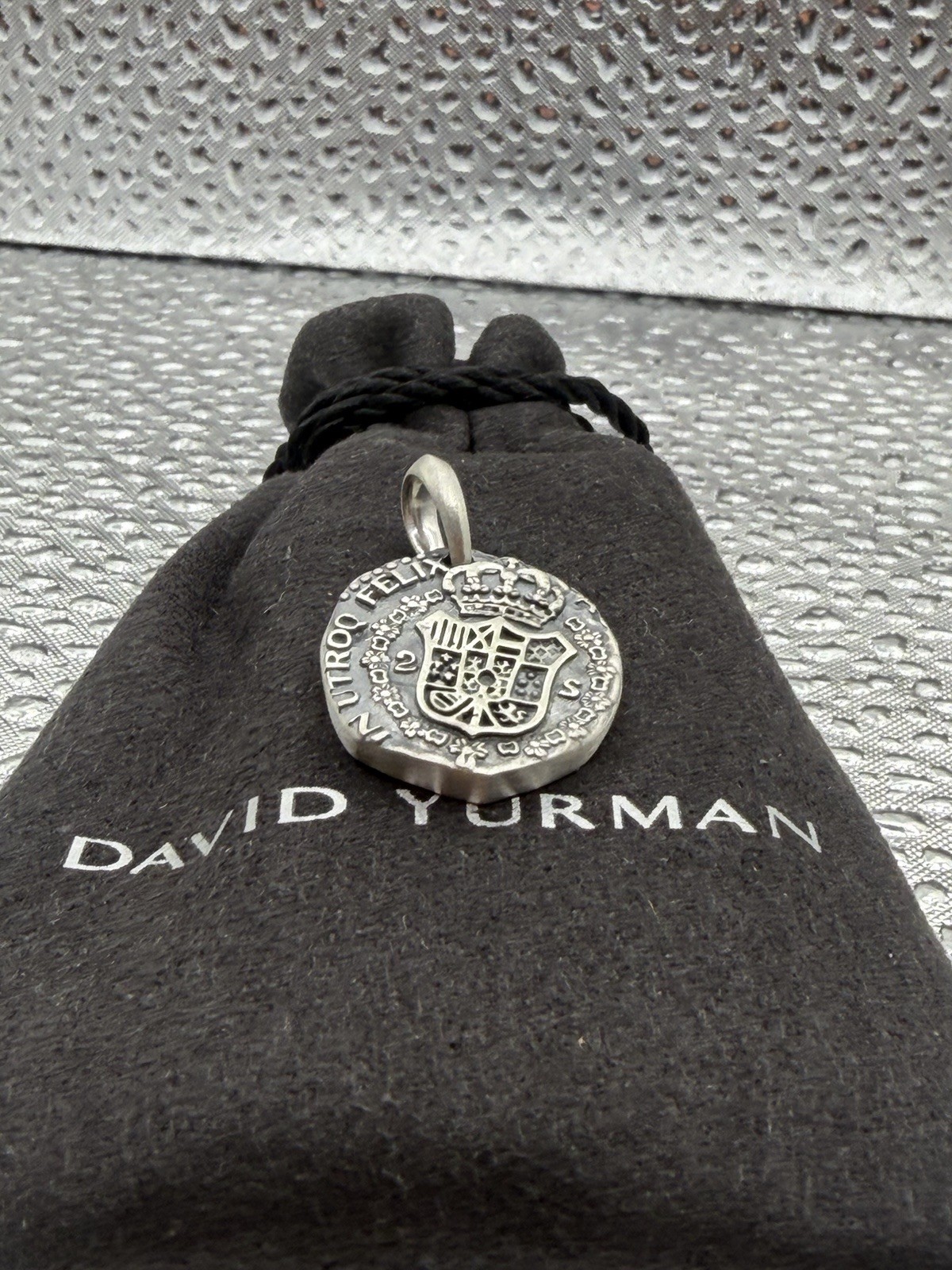 David Yurman Sterling Silver Shipwreck Coin Amulet Pendant