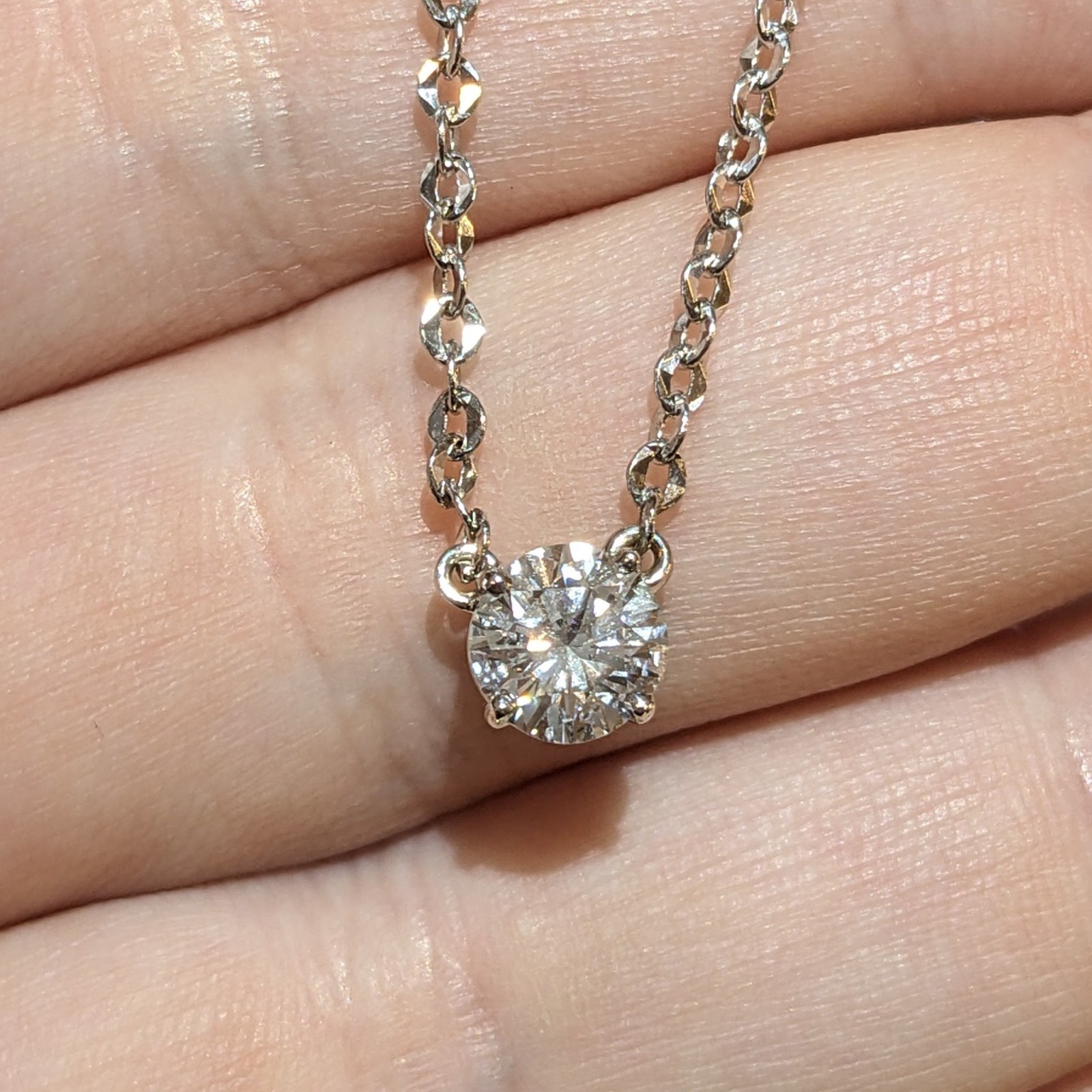 GIA 1.06ct F-VS2 Diamond Pendant Necklace in 14k & 18k White Gold – HM2754AS