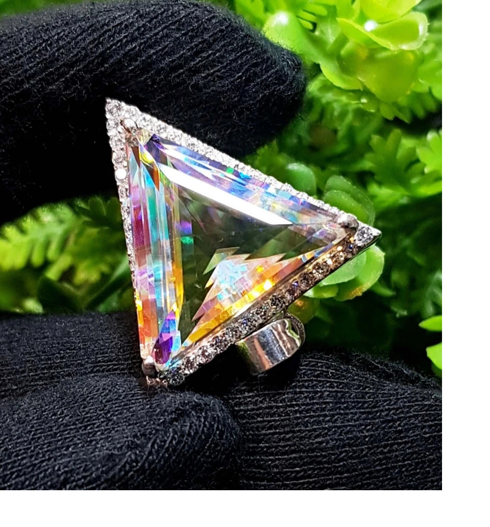 59.65 Ct Trillion Certified Natural Mystic 925 Solid Silver Pendant Loose Gems 5