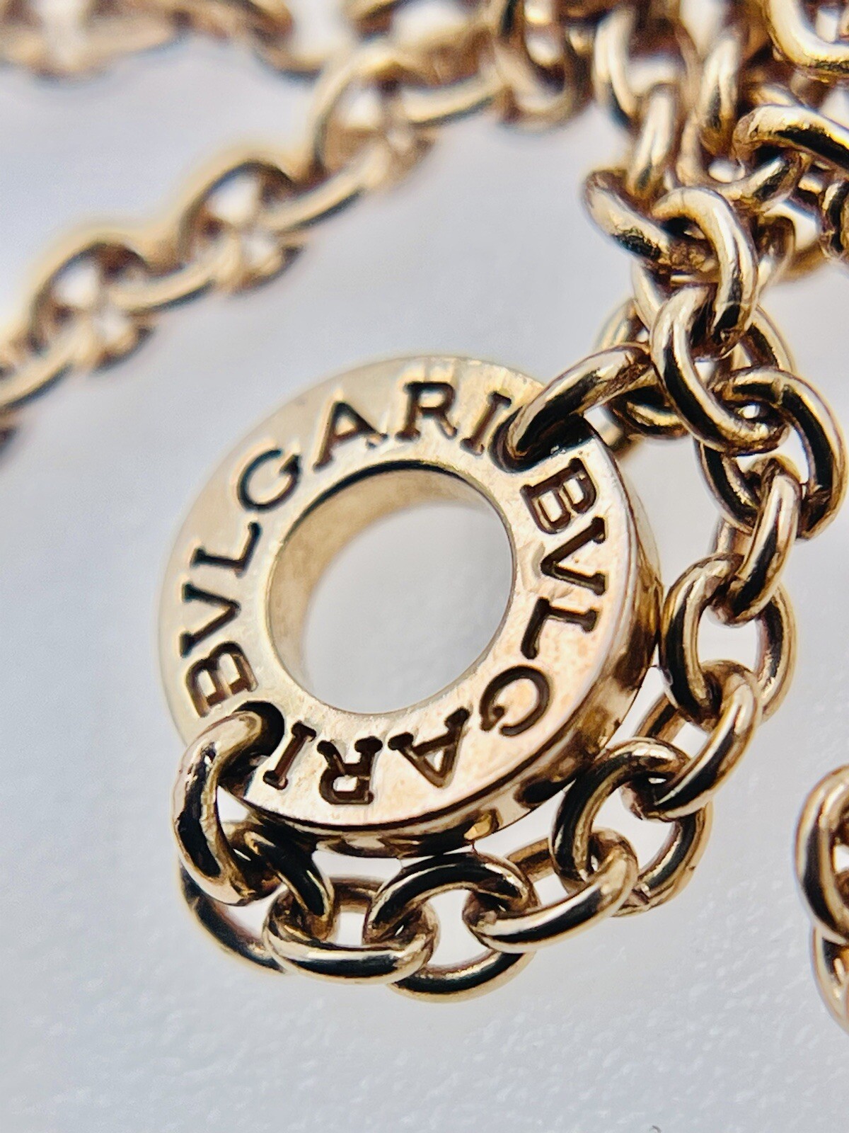 Bvlgari B.Zero1 Pave Diamond Necklace 18k Rose Gold Ceramic Pendant. 18″