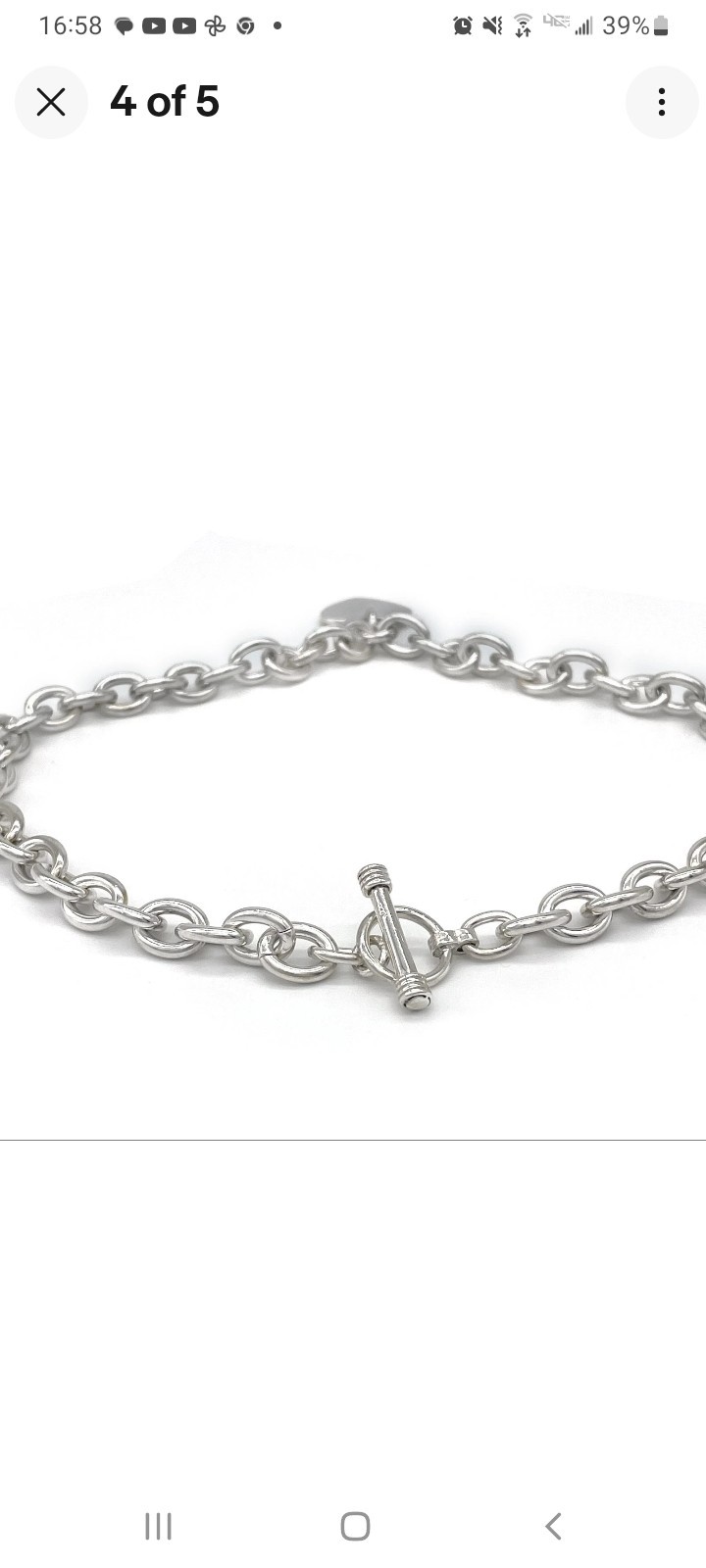 Tiffany & Co. Return to Tiffany Heart Tag Toggle Necklace 16 in .925 Silver