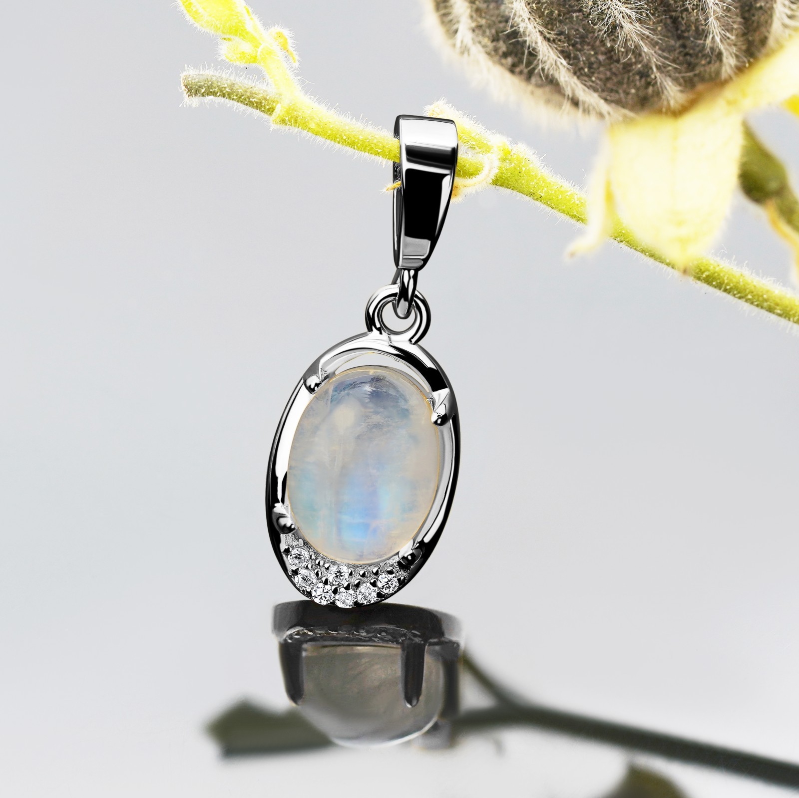 Silver Pendant Blank – 7×9 mm Prong Setting Cabochon DIY Jewelry Base