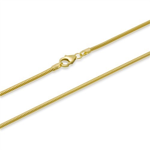 2mm 14k GOLD PLATED STERLING SILVER 925 ITALIAN SNAKE CHAIN NECKLACE JEWELRY
