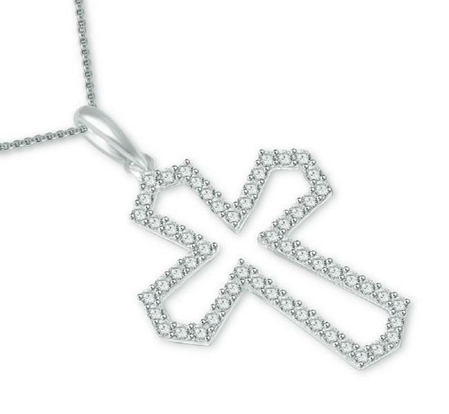 SI1 G 0.65 Ct Natural Diamond Cross Pendant Necklace 14K Yellow Gold Appraisal
