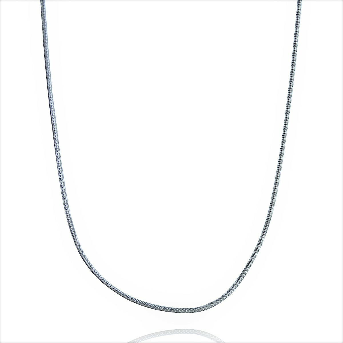 1mm Polished Round Foxtail Chain Necklace – 925 Sterling Silver – Italy Italian