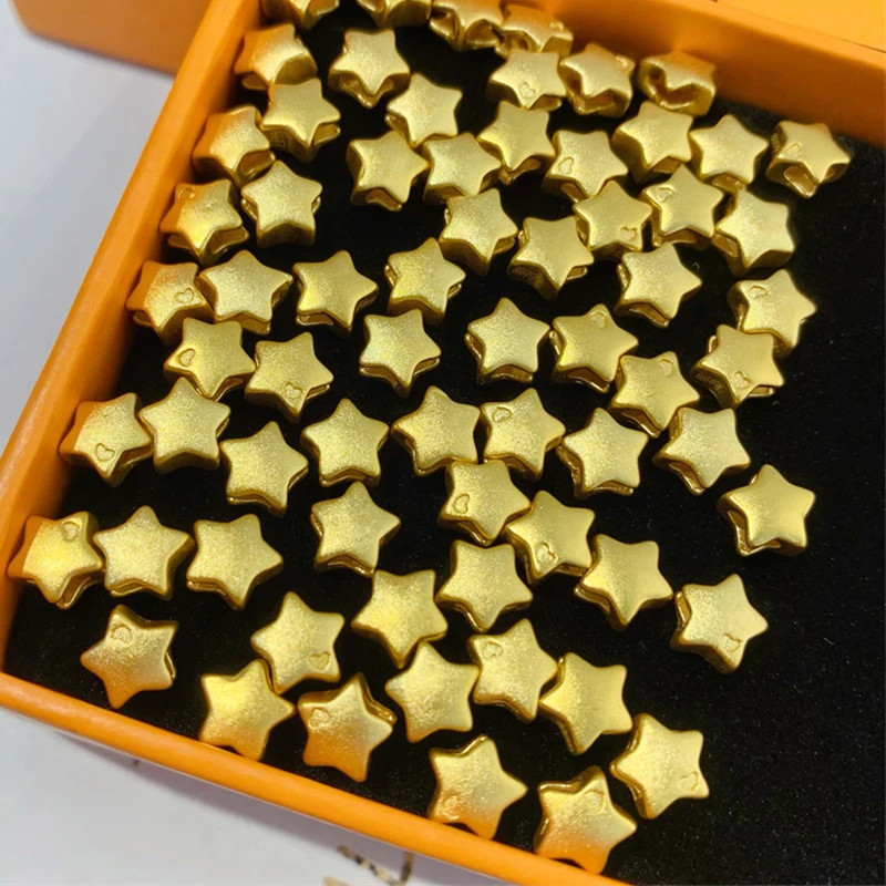 999 Pure Gold Real 24K Gold Star Pendant Necklace Solid Gold for Women Fine Jewe