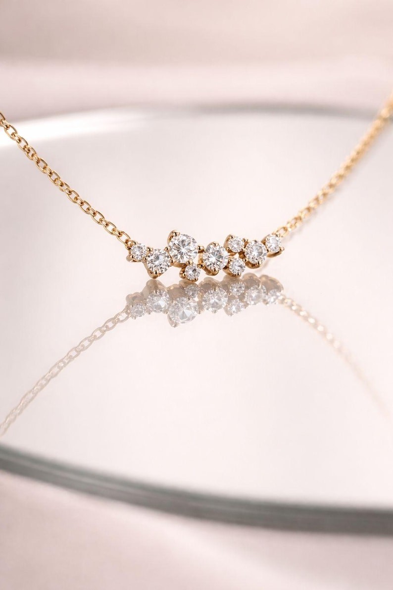 Best Seller ! Round Cut Natural Diamond Cluster Pendant In Solid 14K Yellow Gold