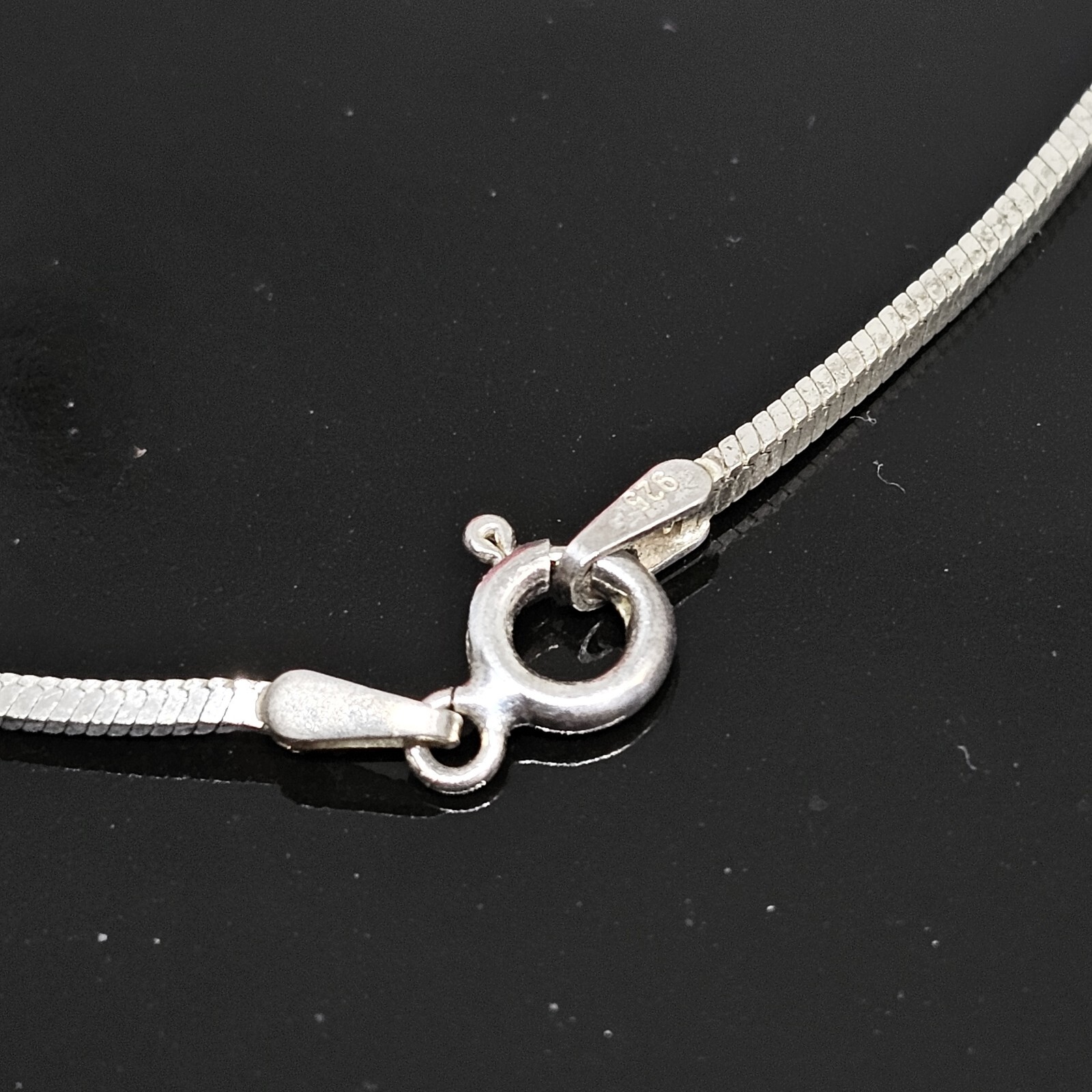 FAS 925 Sterling Silver Shiny Chain Necklace 18″ Long ITALY