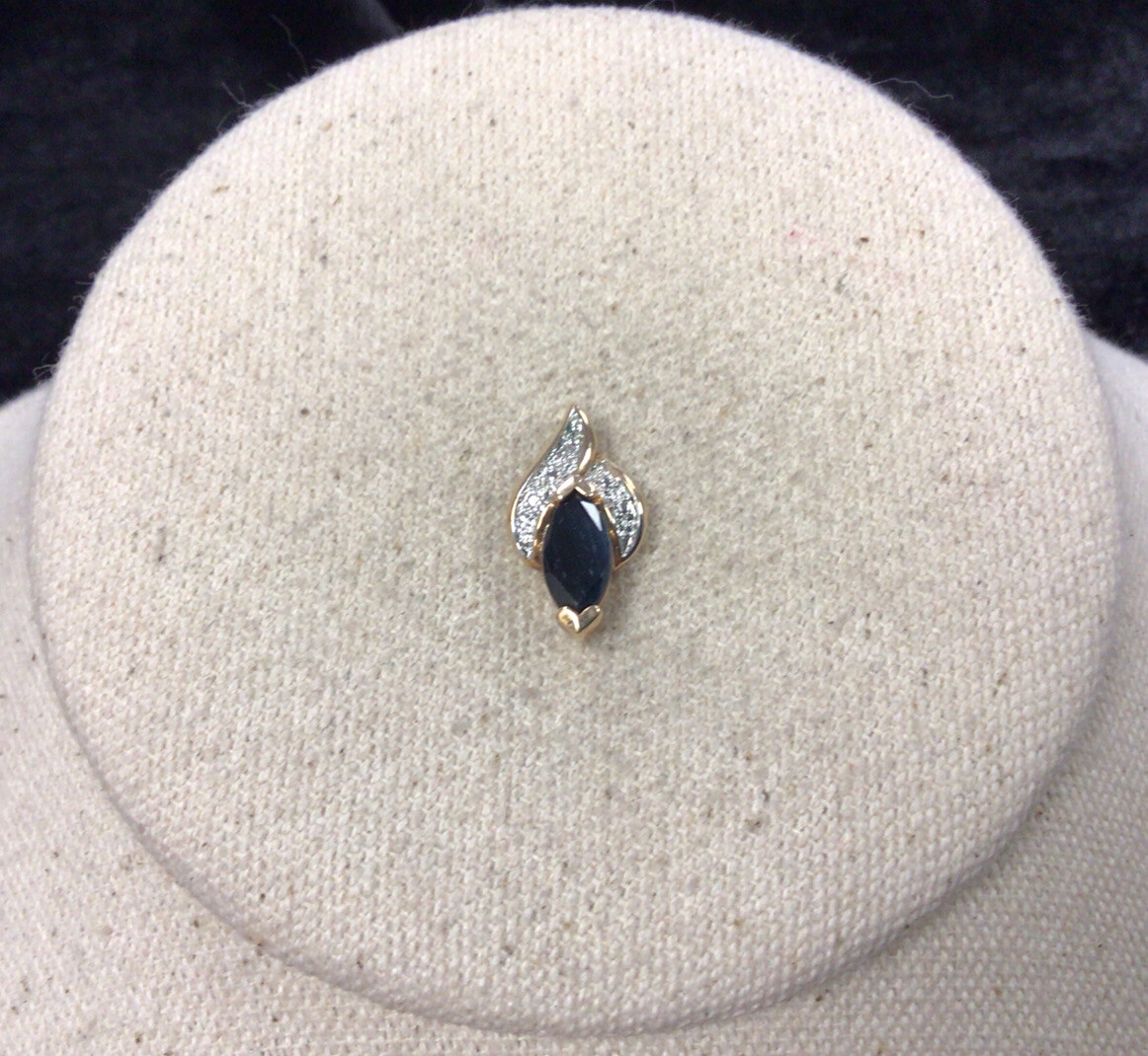 Gold Over Sterling Silver 925 Black Onyx & Diamond Pendant GG240