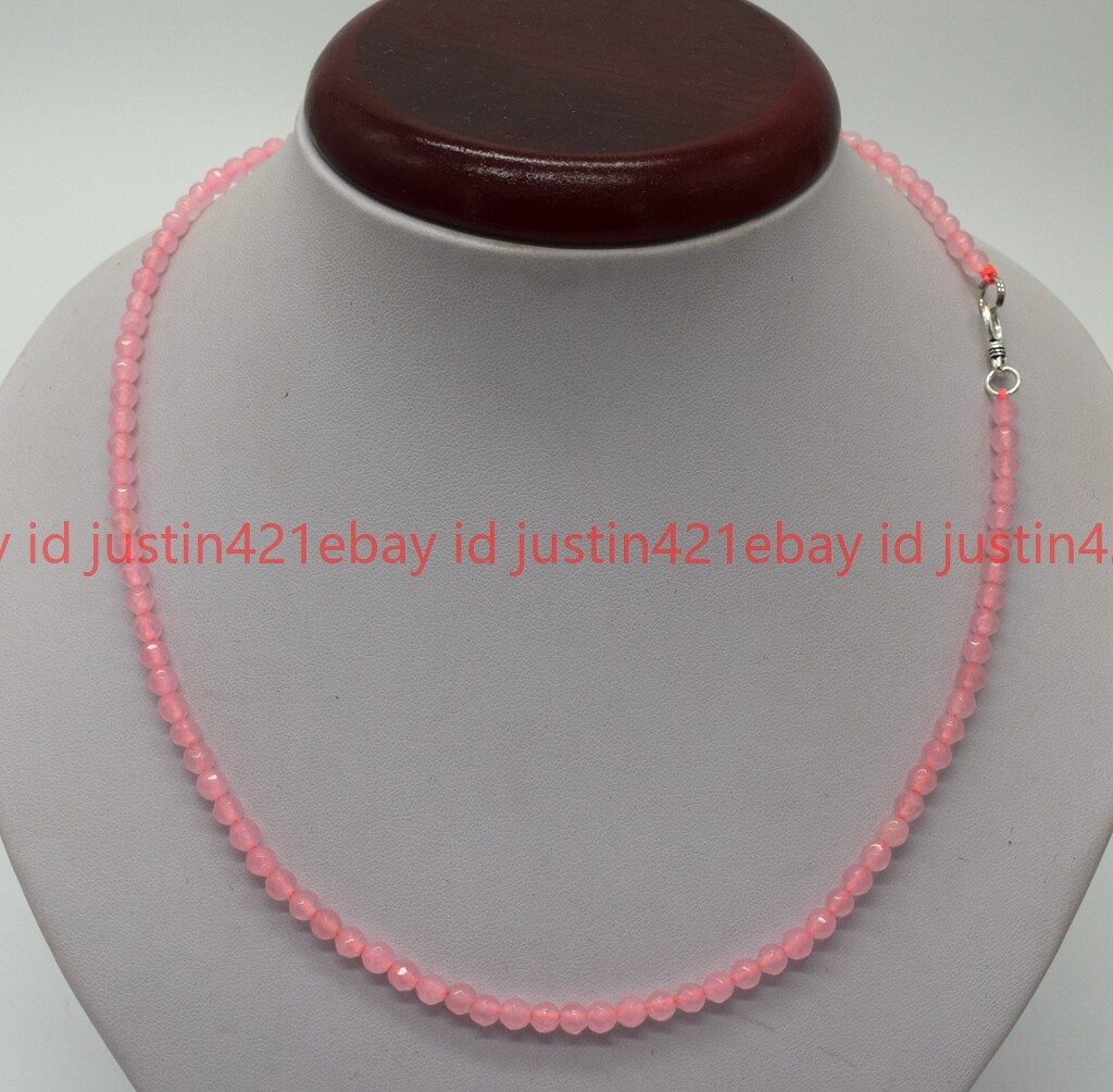 Lots 4mm Faceted Multiple Round Gems Beads Necklace 16-28” Silver Clasp AAA