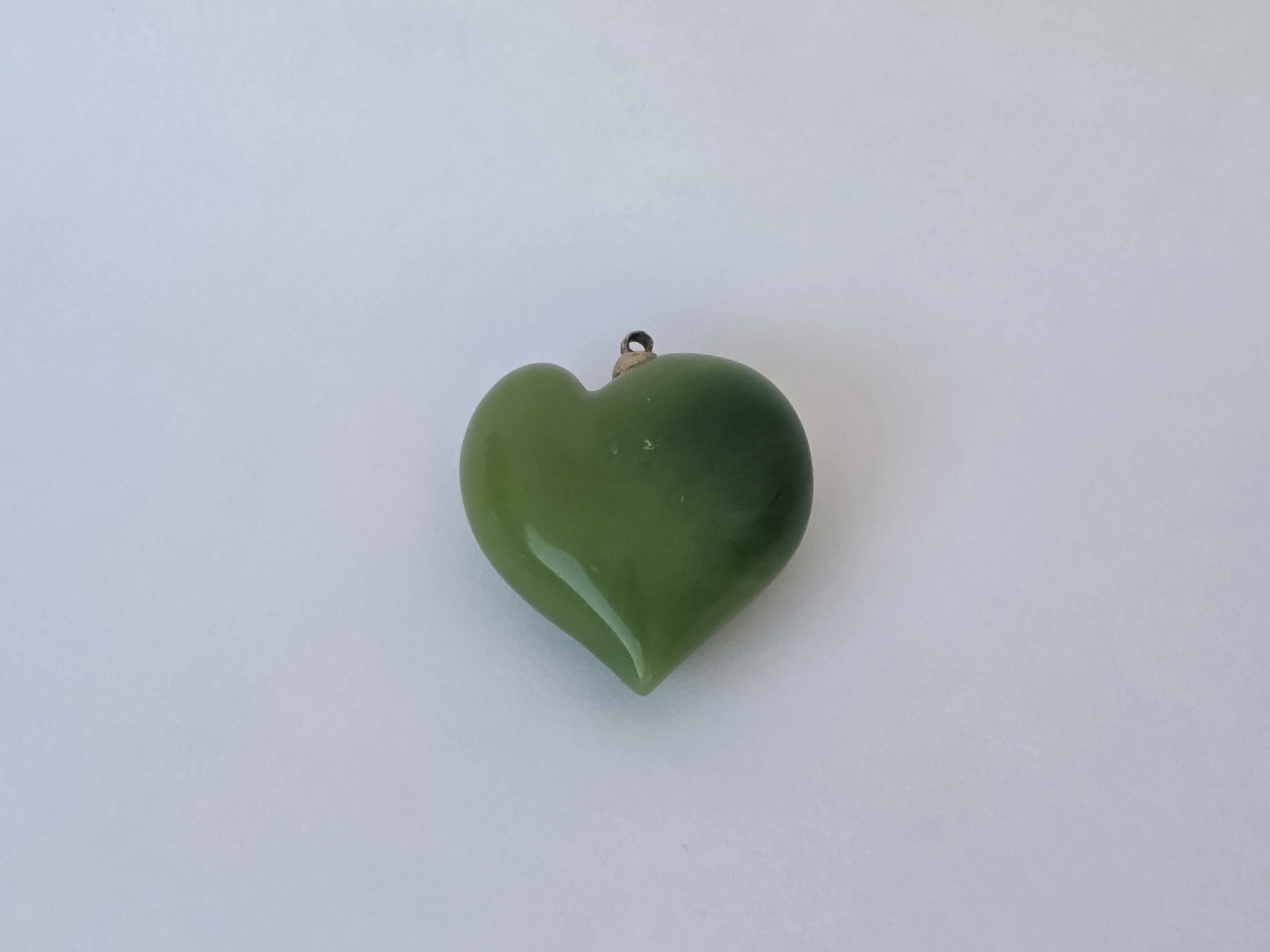 Genuine Natural Light & Dark Green Jade Heart Shaped Necklace Pendant Jadeite