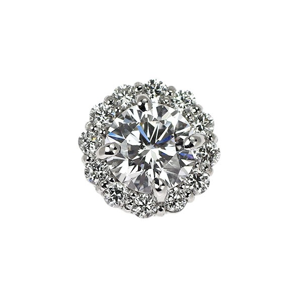 Brand New Pt950 Diamond Pendant Top 0.611ct D SI1 VG D0.17ct [ESCORE] free shipp