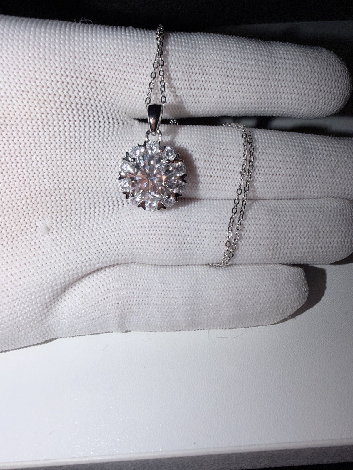 10 Carat Moissanite Necklace With Sterling Silver 925