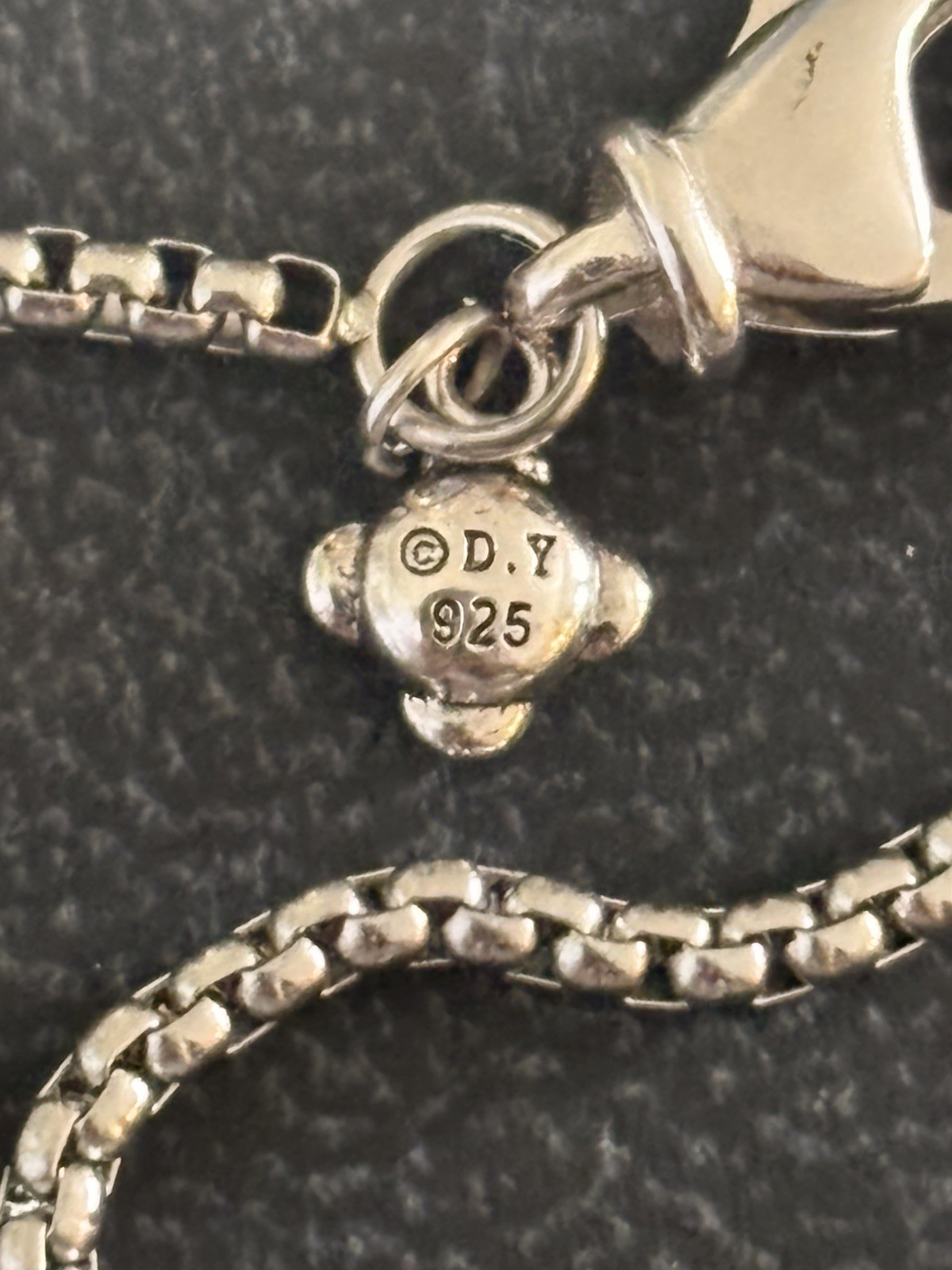 David Yurman Sterling Silver Crossover Bar Pendant Necklace with Diamonds 18″