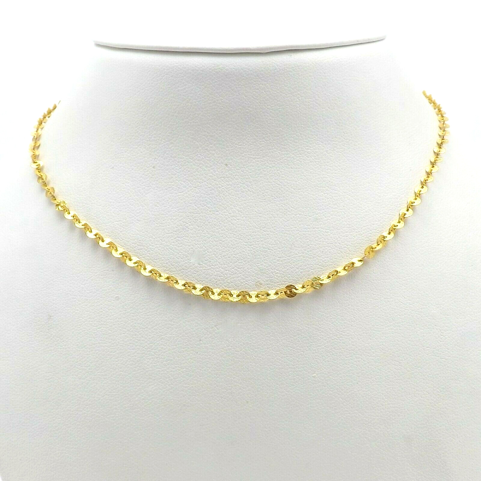 Gold Vermeil Over Sterling Silver Sparkle Link Pendant Chain Necklace 36in Milor