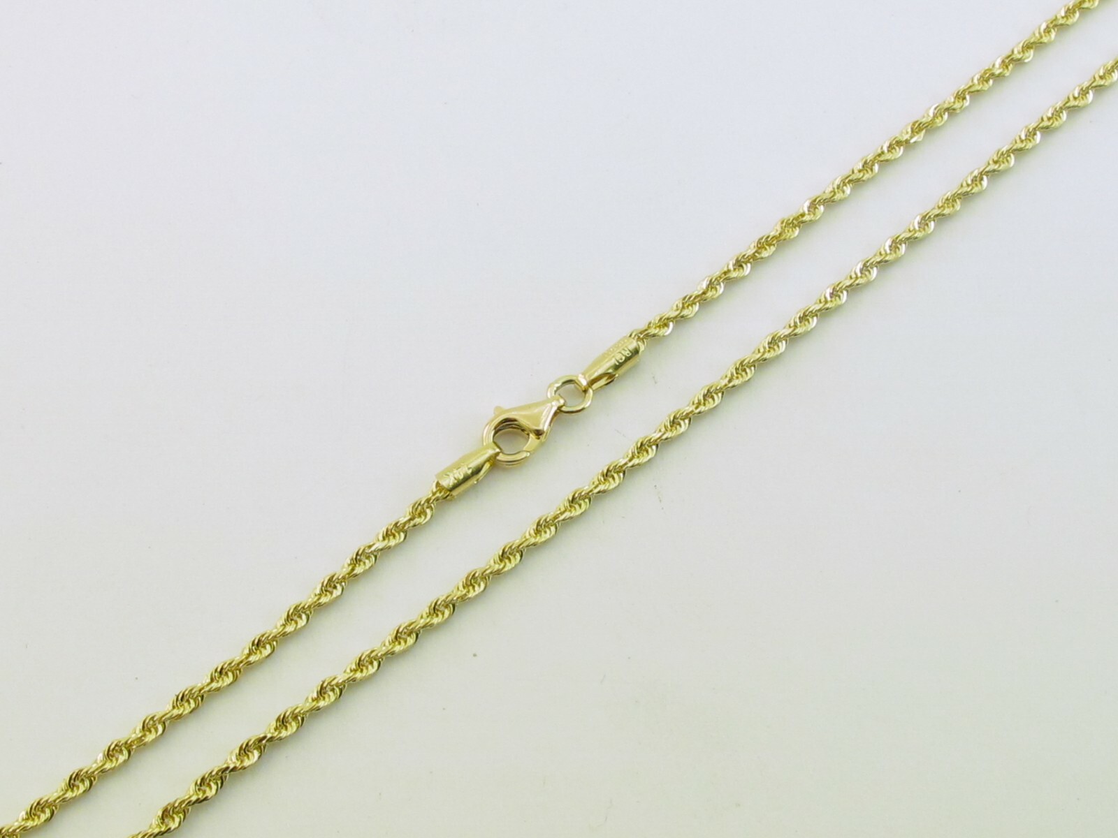 14k Solid Yellow Gold Diamond Cut Rope Chain 1.2 mm, 1.5 m, 2 m , 2.3 m , 2.5 mm
