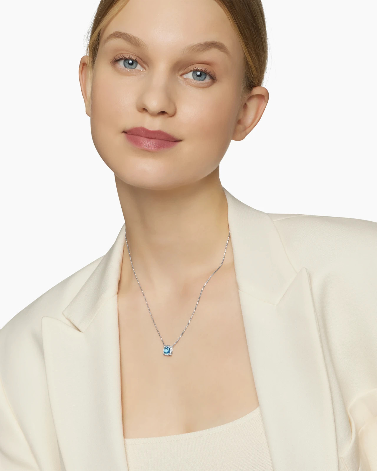 David Yurman Petite Chatelaine® Pavé Bezel Pendant Necklace