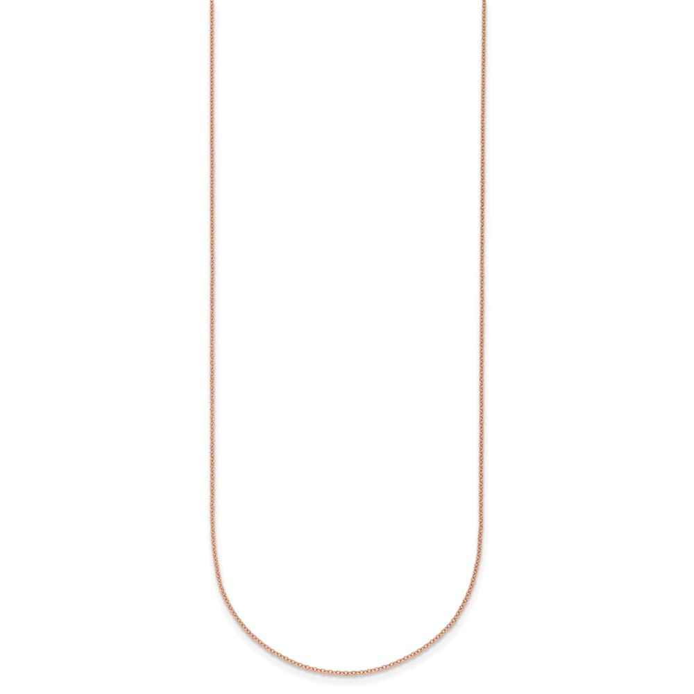 14K Rose Gold Polished 1.1mm Solid Cable Chain Necklace 20″ for Women 1.43 g