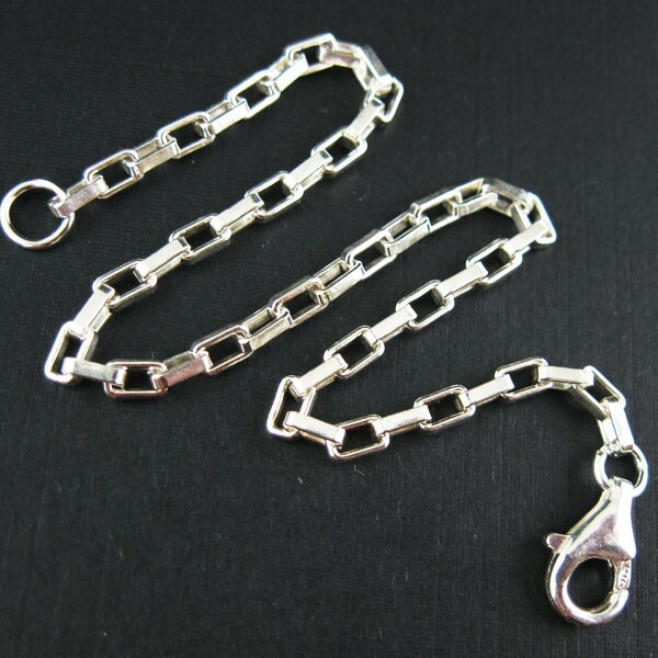 Solid Sterling Silver Heavy Box Necklace Chain (7″-36″) Made In Italy