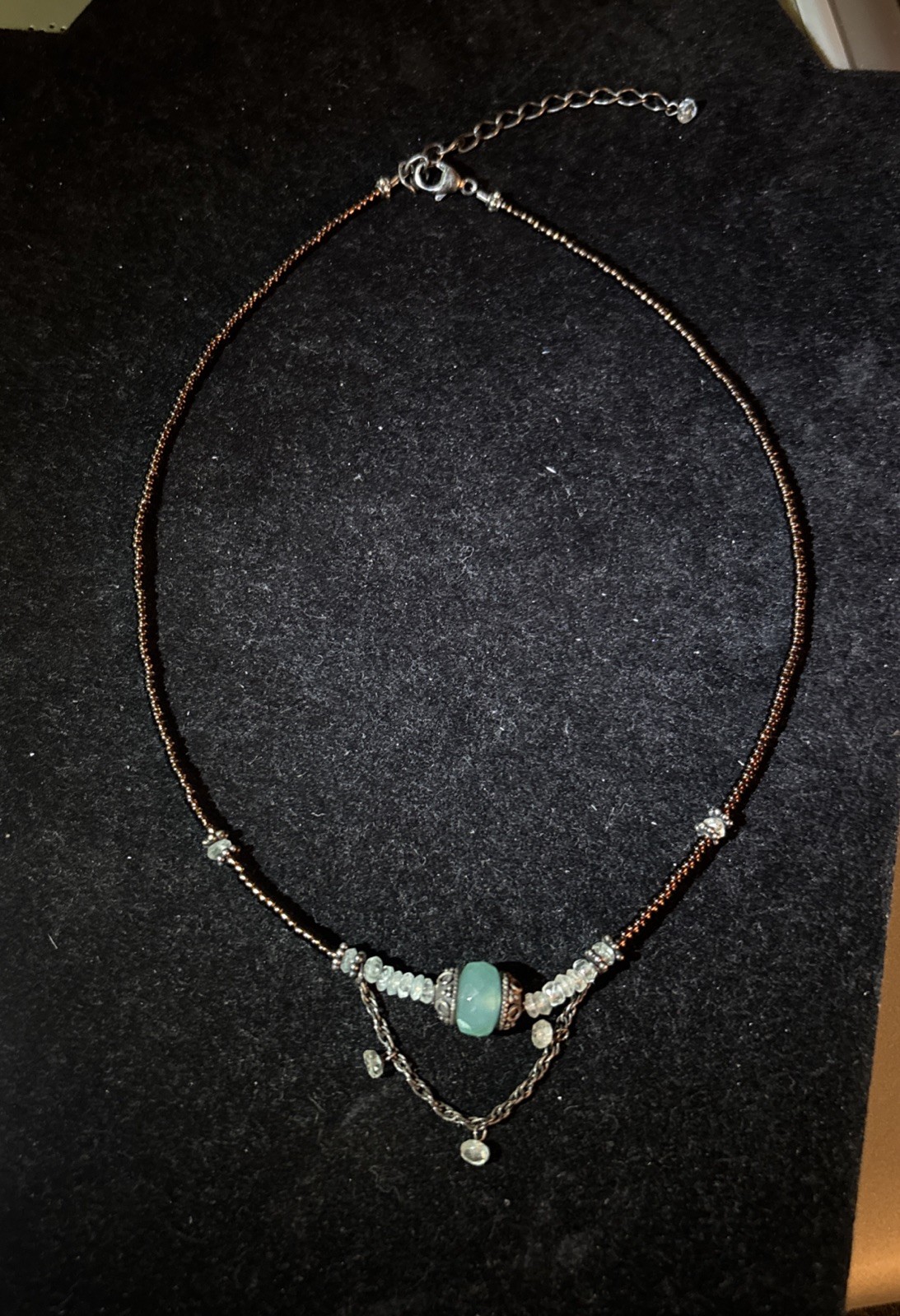 925 Sterling Silver Beaded Necklace Lobster Clasp Up To 17.5”
