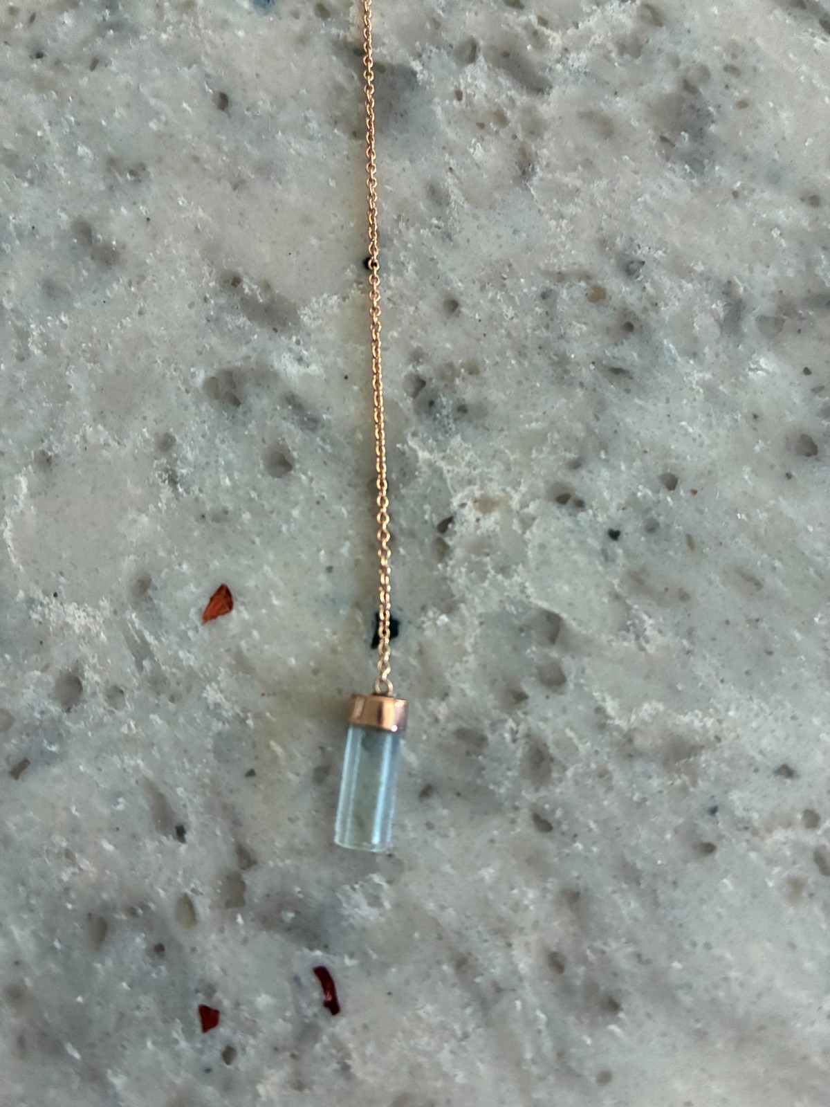 Jacquie Aiche 14k Rose Gold Tourmaline and Aquamarine Y Necklace Lariat