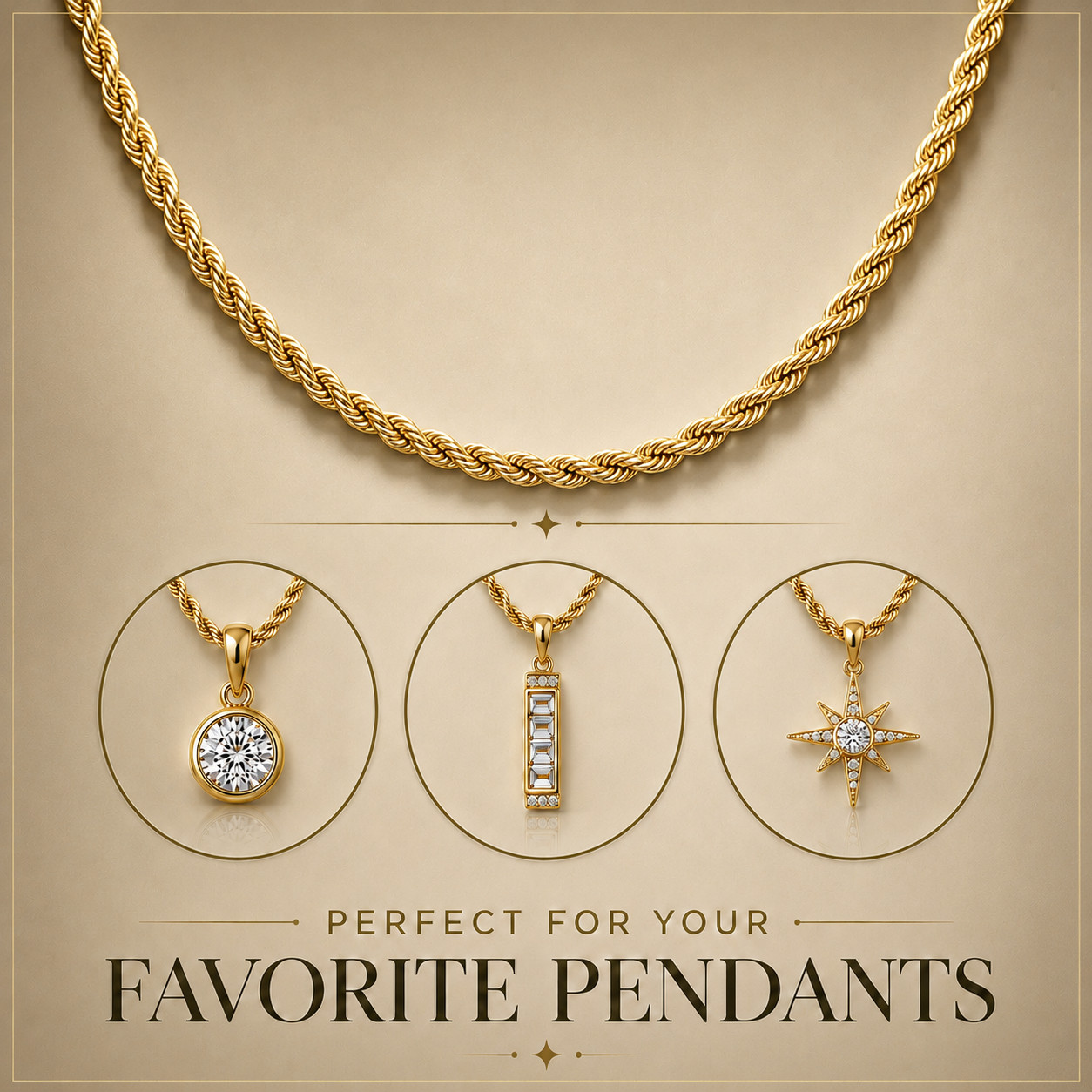 14K Solid Gold Diamond Cut Rope Chain 1.5mm Necklace 16″ – 24″ Italian Gold