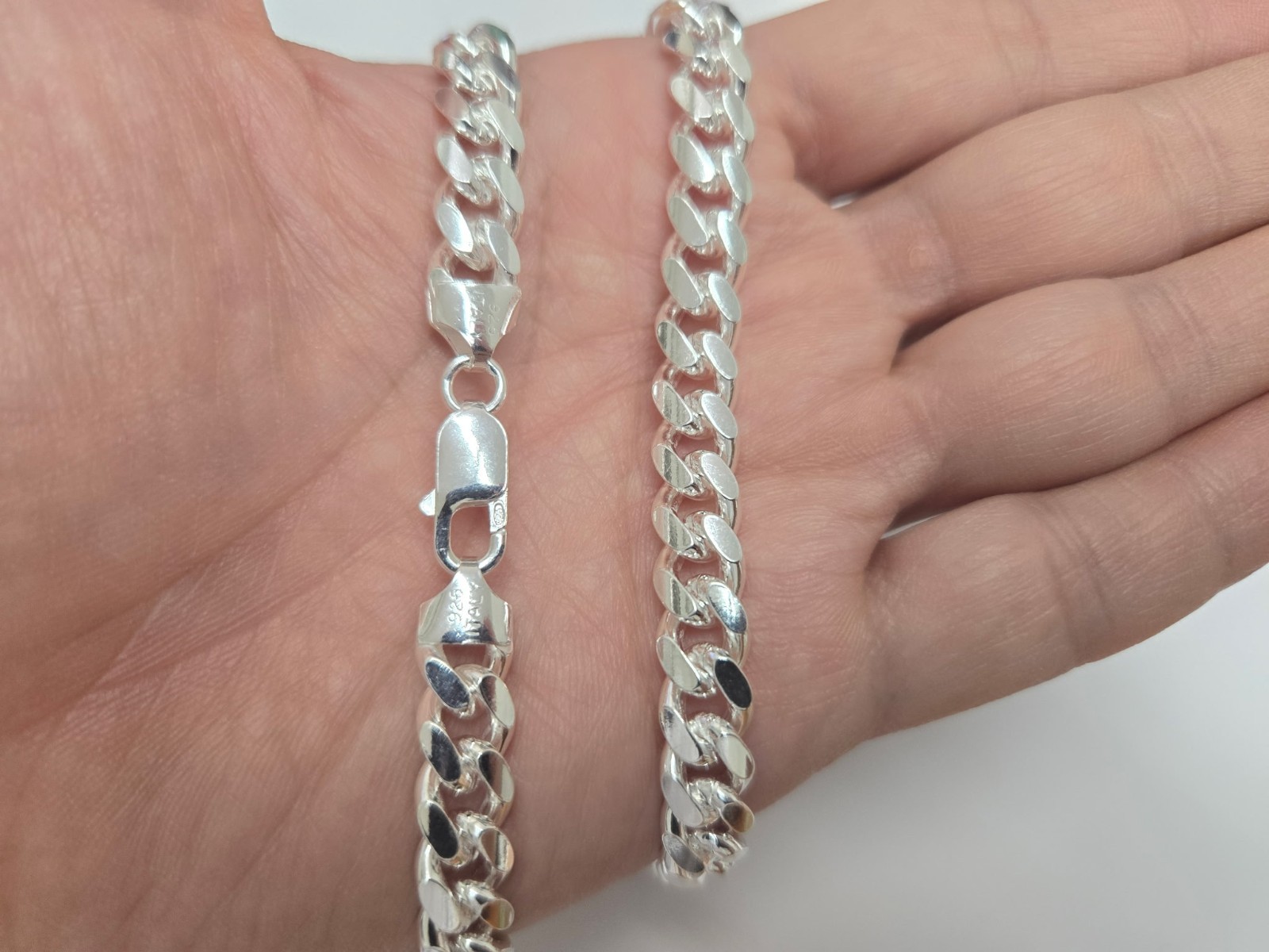 Authentic 925 Sterling Silver Miami Cuban Chain 2mm ~ 8.3mm Size 16” ~ 36”