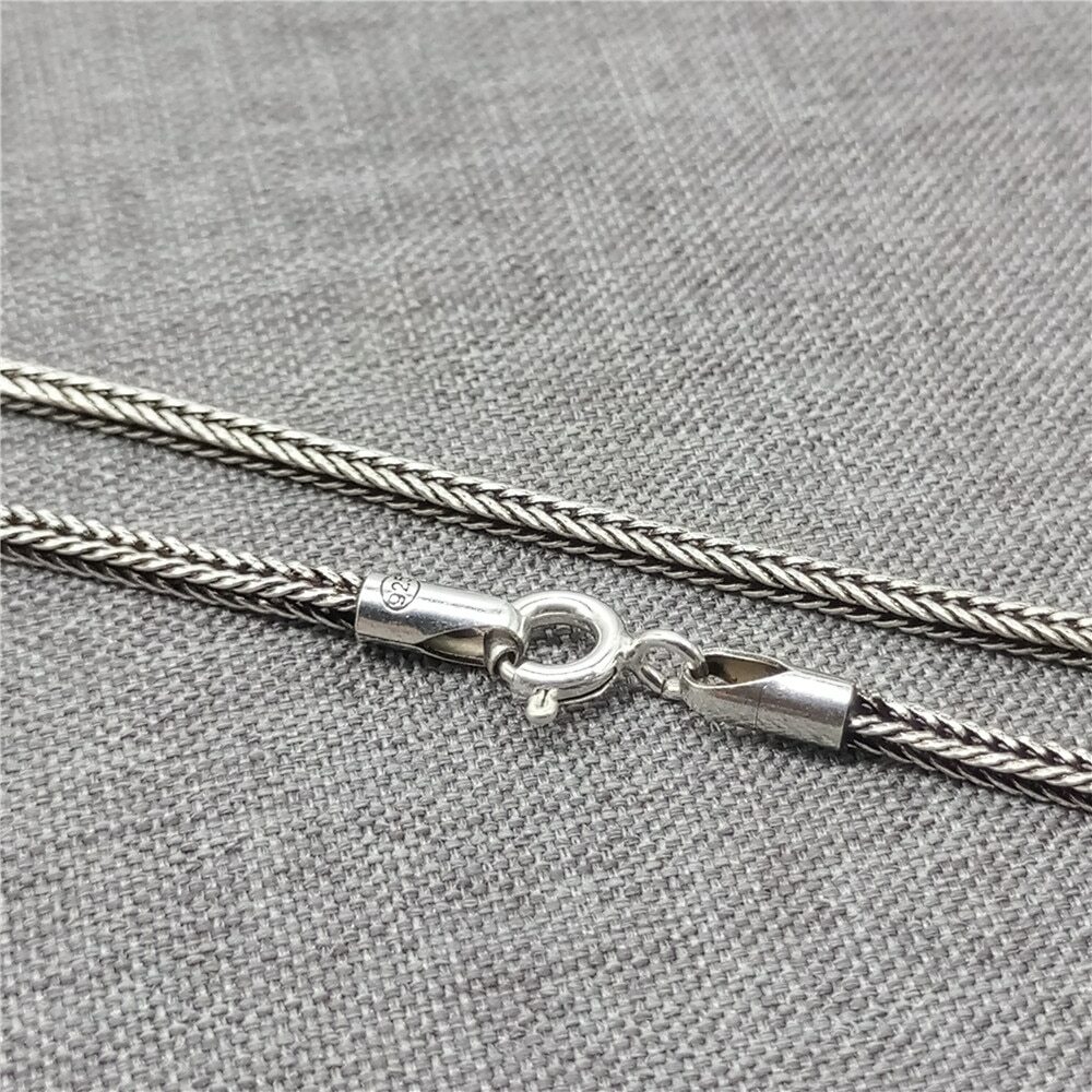 925 Sterling Silver Bali Wheat Chain Necklace 2mm 16 18 20 22 24 26 28 30 32”