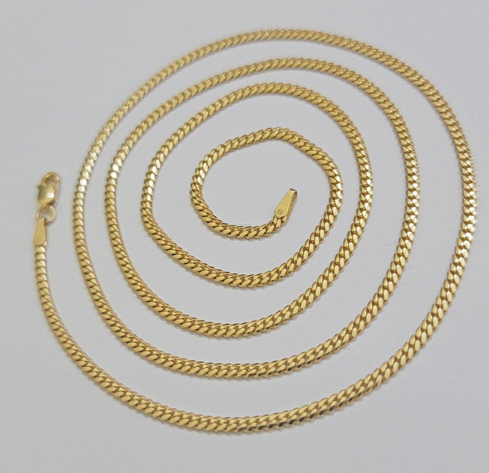 Solid 18k Gold Necklace Chain Miami Cuban Link 2.5mm 22 Inch Real 18kt Men Women