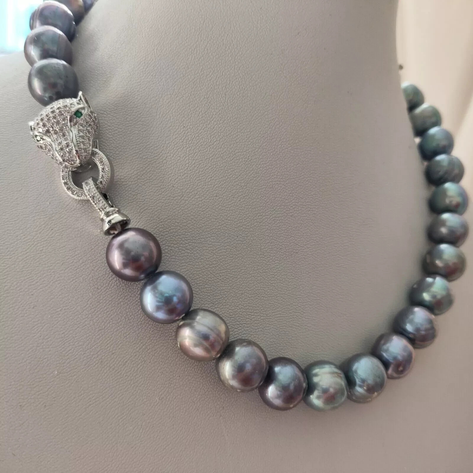 real 11-12MM TAHITIAN SOUTH SEAS BLACK BAROQUE PEARL Necklace 20″ 18″ S925 clasp