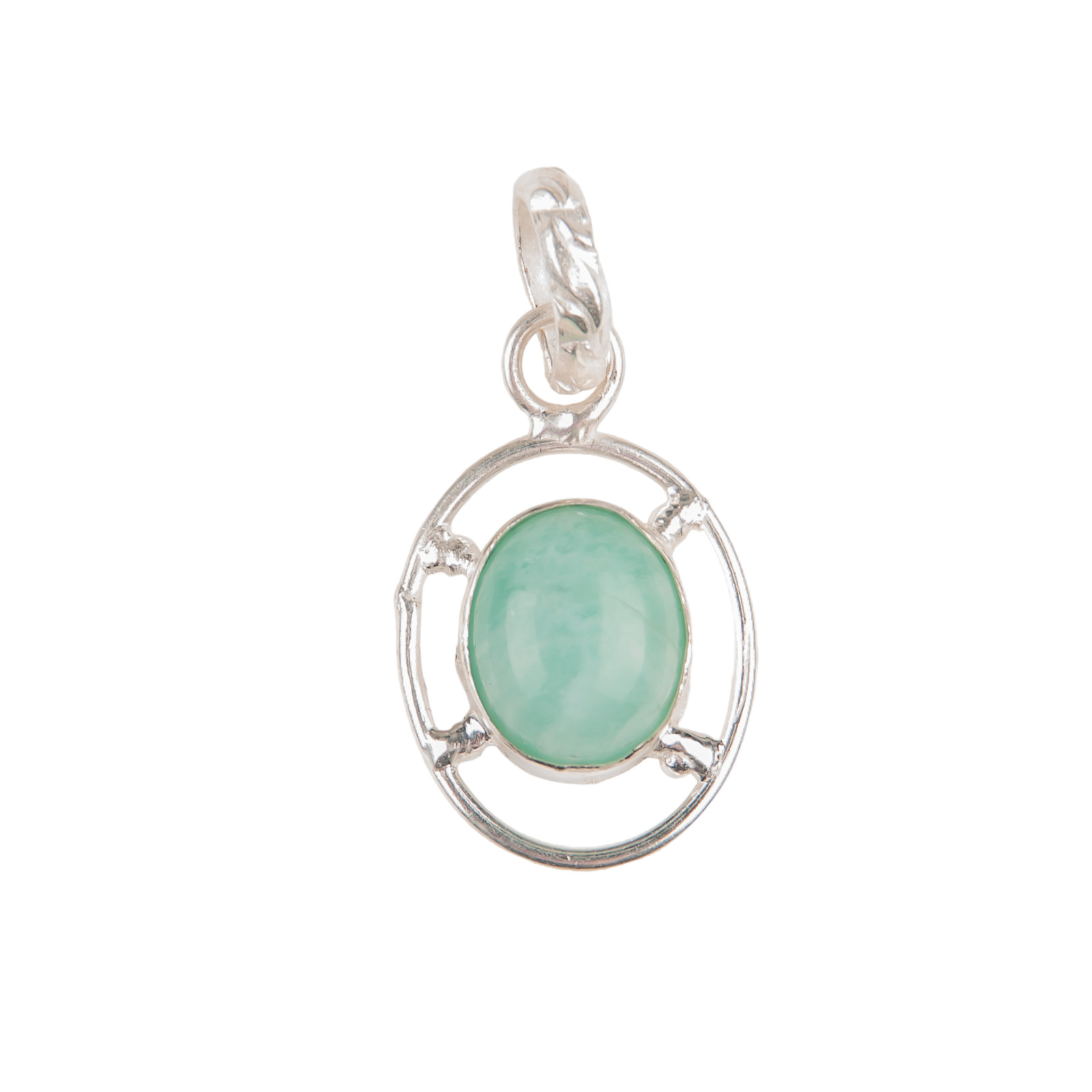 Amezonite Gemstone 925 Sterling Silver Necklace Pendent 1.30″ For Birthday